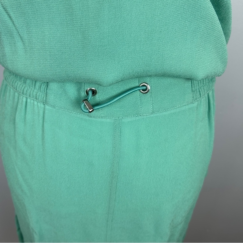 Escada Sport Dafari Chiffon Cap Sleeve Button Dress Size 34 Mint Green - Picture 8 of 15